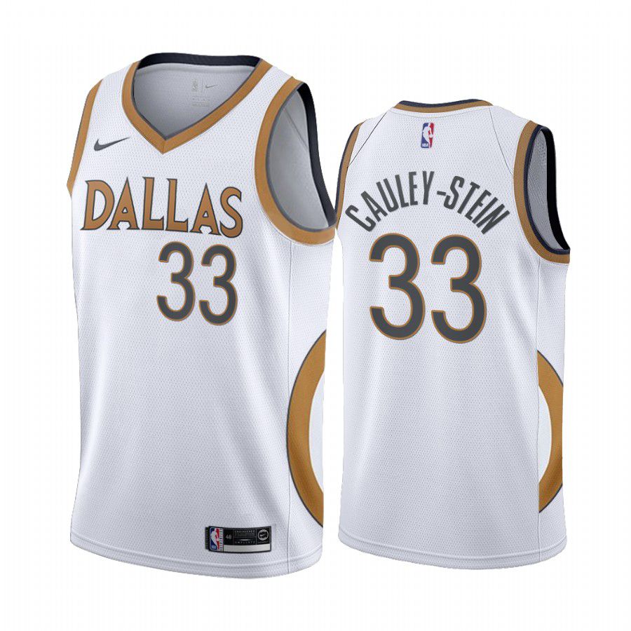 Men Dallas Mavericks #33 willie cauley stein white city edition gold silver logo 2020 nba jersey->dallas mavericks->NBA Jersey